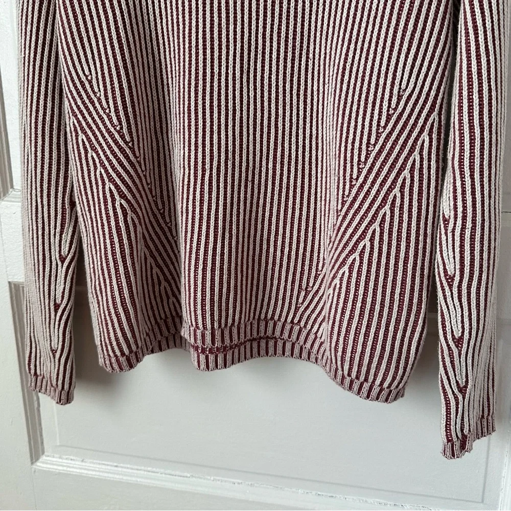 3/$20 💥 Rachel Zoe Burgundy‎ Chunky Ribbed Knit Cowl Neck Sweater Cotton Blend